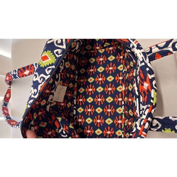 Vera Bradley Women's Purse Sun Valley Tote Shoulder Bag Purse Orange Cotton - Picture 11 of 12